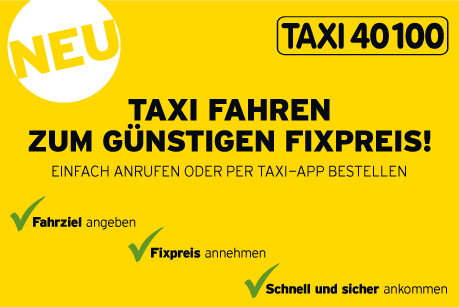 Taxi 40100 - Zum günstigen Fixpreis